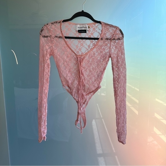 House of Sunny Lace Long Sleeve Pink - Picture 3 of 7